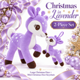 Load image into Gallery viewer, Purple Christmas deer plush and matching mini keychain two-piece set