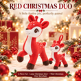 Load image into Gallery viewer, Red Christmas deer plush and matching mini deer keychain set