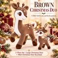 Load image into Gallery viewer, Dark Brown Christmas deer plush and matching mini deer keychain set