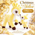 Bild in Galerie-Betrachter laden, Yellow Christmas deer plush and matching mini keychain two-piece set