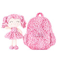 Load image into Gallery viewer, Gloveleya 11 - inch Toddler Girl Backpack Fashion Plush Kindergarten Backpacks with 12 - inch Curly Hair Pink Leopard Skirt Doll Skinny - Gloveleya Official