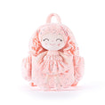 Load image into Gallery viewer, Gloveleya 11 - inch Toddler Girl Backpack Plush Kindergarten Backpacks with 12 - inch Curly Hair Ironing Silver Heart Doll Coral - Gloveleya Official