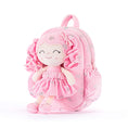 Carica l'immagine nel visualizzatore della galleria, Gloveleya 11 - inch Toddler Girl Backpack Plush Kindergarten Backpacks with 12 - inch Curly Hair Ironing Silver Heart Doll Rose - Gloveleya Official