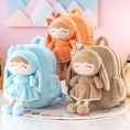 Load image into Gallery viewer, Gloveleya 11 - inch Toddler Girl Backpack Snow Ferret Kindergarten Backpacks with 12 - inch Orange Bunny Doll - Gloveleya Official