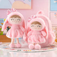 Load image into Gallery viewer, Gloveleya 11 - inch Toddler Girl Backpack Snow Ferret Kindergarten Backpacks with 12 - inch Pink Bunny Doll - Gloveleya Official
