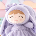 Cargar la imagen en la vista de la galería, Gloveleya 11 - inch Toddler Girl Backpack Snow Ferret Kindergarten Backpacks with 12 - inch Purple Bunny Doll - Gloveleya Official