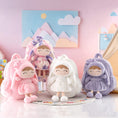 Cargar la imagen en la vista de la galería, Gloveleya 11 - inch Toddler Girl Backpack Snow Ferret Kindergarten Backpacks with 12 - inch Purple Bunny Doll - Gloveleya Official
