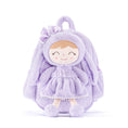 Cargar la imagen en la vista de la galería, Gloveleya 11 - inch Toddler Girl Backpack Snow Ferret Kindergarten Backpacks with 12 - inch Purple Bunny Doll - Gloveleya Official