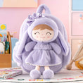 Cargar la imagen en la vista de la galería, Gloveleya 11 - inch Toddler Girl Backpack Snow Ferret Kindergarten Backpacks with 12 - inch Purple Bunny Doll - Gloveleya Official