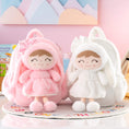 Carica l'immagine nel visualizzatore della galleria, Gloveleya 11 - inch Toddler Girl Backpack Snow Ferret Kindergarten Backpacks with 12 - inch White Bunny Doll - Gloveleya Official