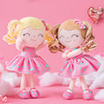 Load image into Gallery viewer, Gloveleya 12 - inch Curly Hair Aqua Love Heart Dolls Pink Skirt - Gloveleya Official