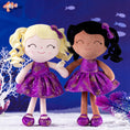 Load image into Gallery viewer, Gloveleya 12 - inch Curly Hair Glitter Dolls Purple Skirt - Dark Skin - Gloveleya Official