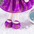 Load image into Gallery viewer, Gloveleya 12 - inch Curly Hair Glitter Dolls Purple Skirt - Light Skin - Gloveleya Official