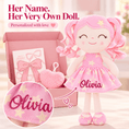 Load image into Gallery viewer, Gloveleya 12-Inch Personalized Baby Shower Gift Set – Pink Star Dress Doll - Gloveleya Official
