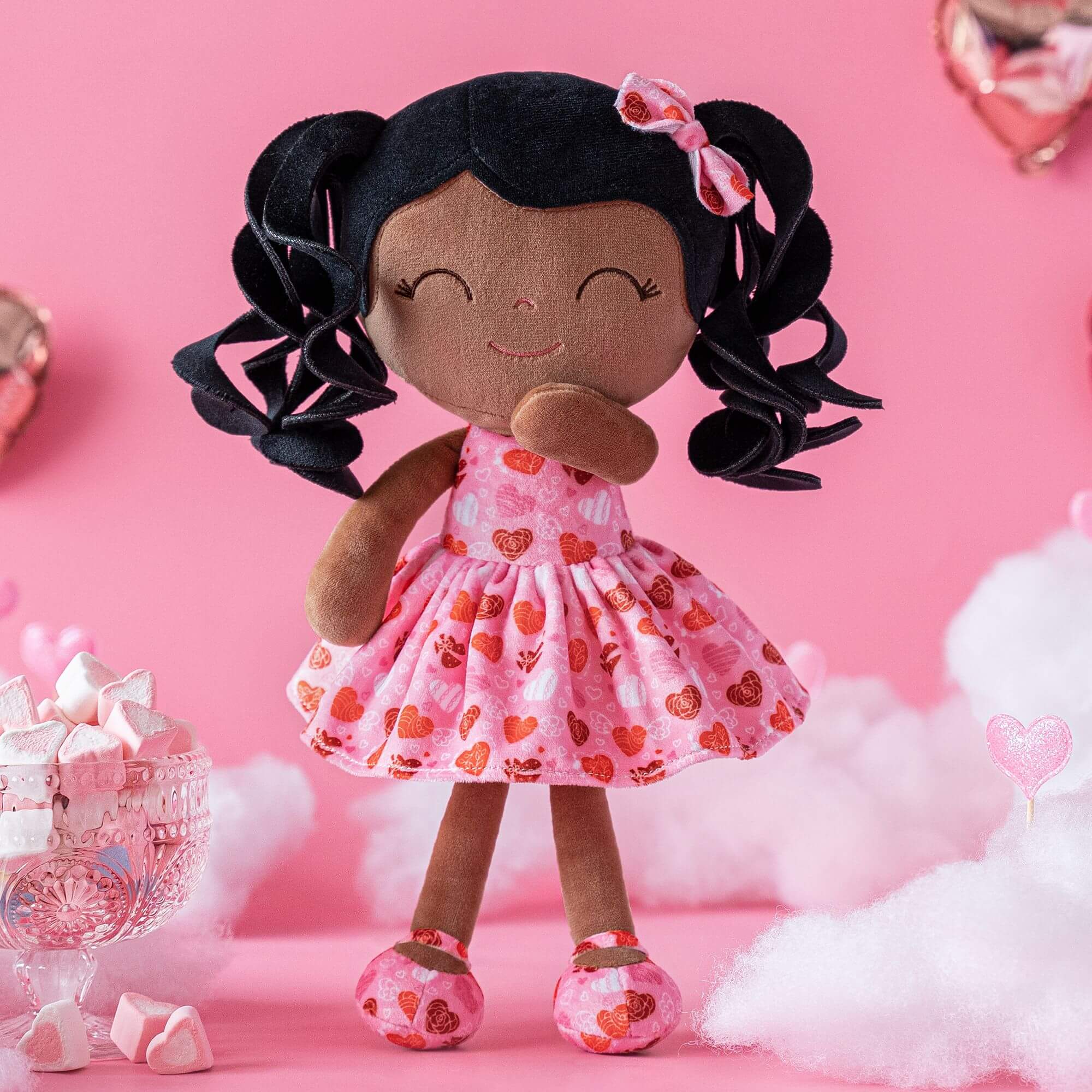 Gloveleya 12 - inch Personalized Curly Hair Dolls Love Heart Dress Series - Gloveleya Official