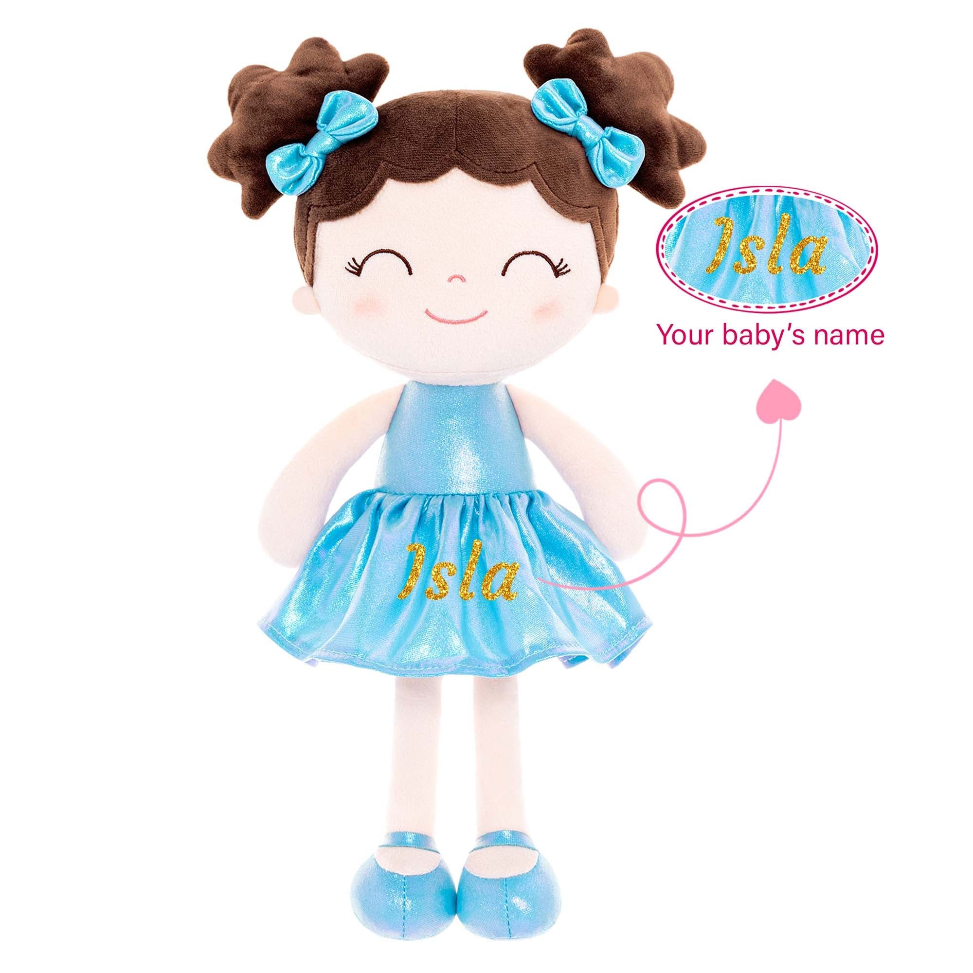 Gloveleya 12 - inch Personalized Plush Dolls Curly Haired Iridescent Girls Gifts - Gloveleya Official
