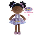 Cargar la imagen en la vista de la galería, Gloveleya 12 - inch Personalized Plush Dolls Curly Haired Iridescent Girls - Tanned Purple - Gloveleya Official