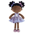Cargar la imagen en la vista de la galería, Gloveleya 12 - inch Personalized Plush Dolls Curly Haired Iridescent Girls - Tanned Purple - Gloveleya Official