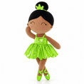 Load image into Gallery viewer, Gloveleya 13-inch Personalized Plush Dolls Iridescent Glitter Ballerina Series Tanned Green Ballet Dream - Gloveleya Official