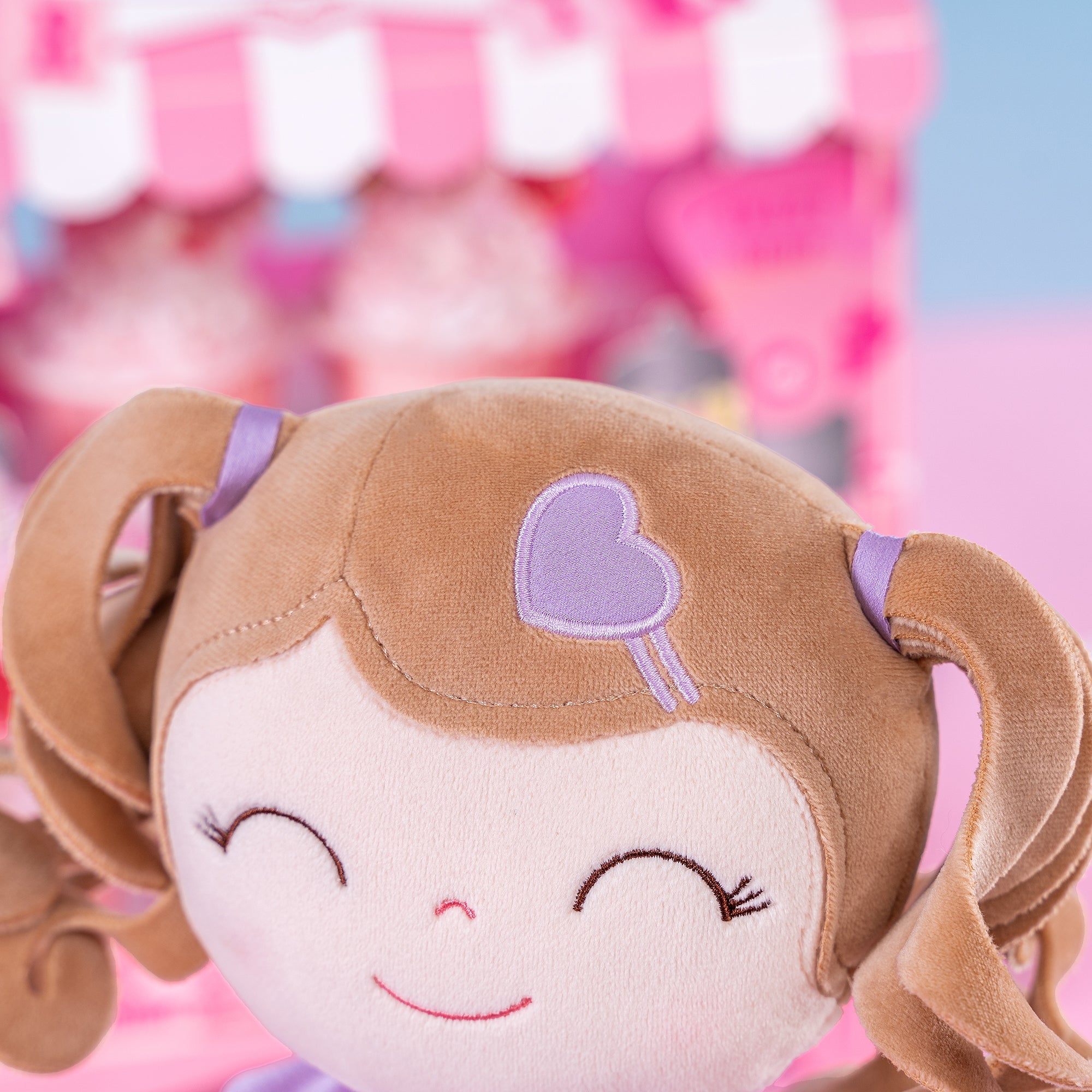 Gloveleya 16 - inch Personalized Plush Dolls Curly Love Heart Princess Dolls - Purple - Gloveleya Official