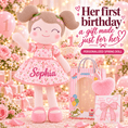 Cargar la imagen en la vista de la galería, Gloveleya 16-Inch Personalized Spring Cherry Girl Doll – Pink - Gloveleya Official