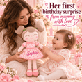 Cargar la imagen en la vista de la galería, Gloveleya 16-Inch Personalized Spring Cherry Girl Doll – Pink - Gloveleya Official