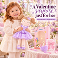 Load image into Gallery viewer, Gloveleya 16-Inch Personalized Valentine Princess Doll – Purple - Gloveleya Official