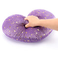 Load image into Gallery viewer, Gloveleya 17 - inch Plush Fashion Pillow Bronzing Stars Love Heart Shaped Pillows Dark Purple - Gloveleya Official