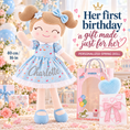 Load image into Gallery viewer, 03_蓝色碎花_Charlotte_银色闪字 01_生日主图