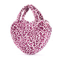Load image into Gallery viewer, Gloveleya 6 - inch Fashion Baby Girls Leopard Handbag Plush Shock Textile Purse Girls Purse Heart Shaped Pink - Gloveleya Official