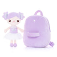 Cargar la imagen en la vista de la galería, Gloveleya 9 - inch Personalized Curl Candy Girls Doll Backpack Purple - Gloveleya Official