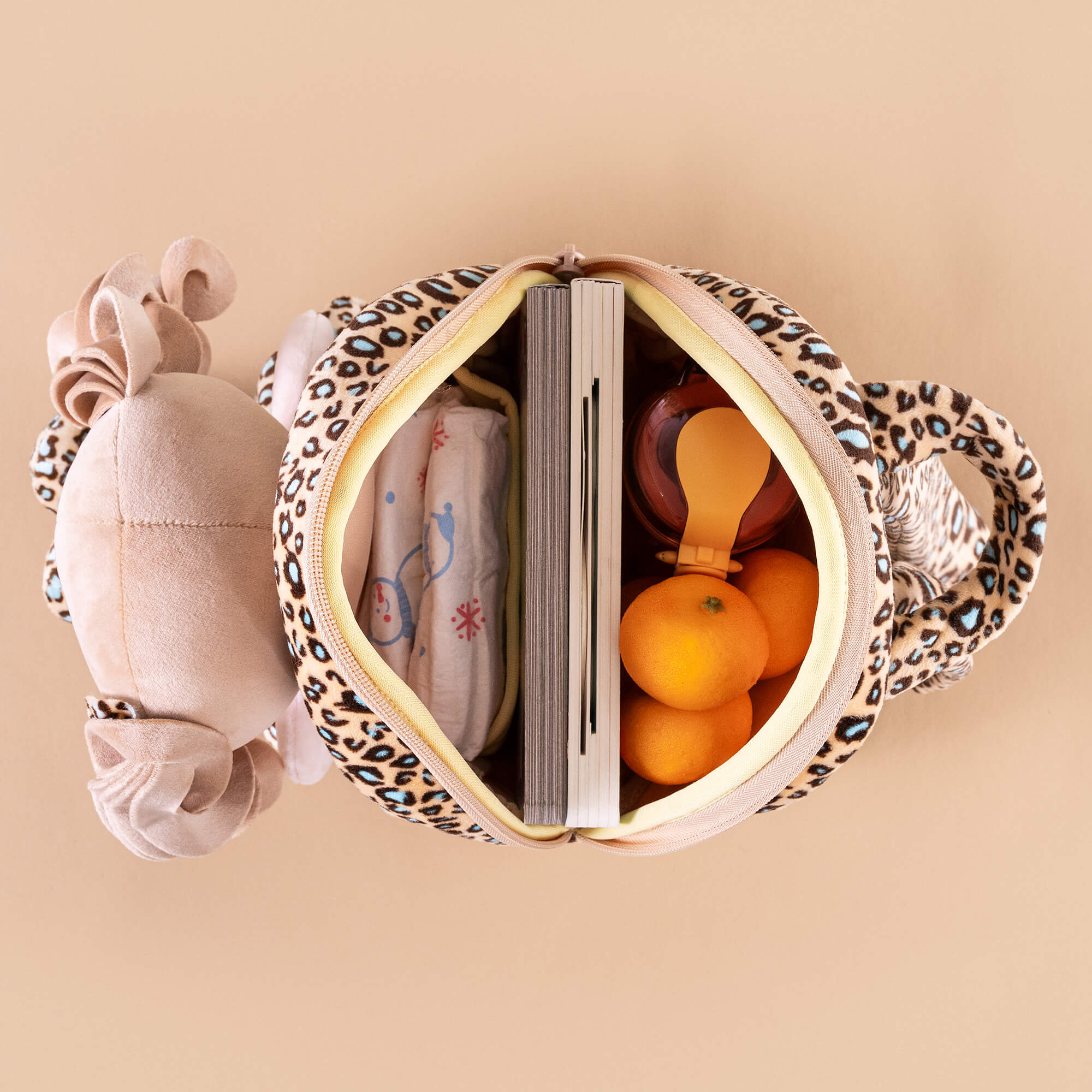 Gloveleya 9 - inch Personalized Plush Curly Animal Leopard Dolls Backpack Skinny - Gloveleya Official