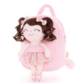 Charger l'image dans la visionneuse de la galerie, Gloveleya 9 - inch Personalized Plush Curly Ballet Girl Dolls Backpack Champagne Pink Ballet Dream - Gloveleya Official