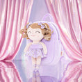 Load image into Gallery viewer, Gloveleya 9 - inch Personalized Plush Curly Ballet Girl Dolls Backpack Purple Ballet Dream - Gloveleya Official