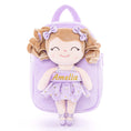 Load image into Gallery viewer, Gloveleya 9 - inch Personalized Plush Curly Ballet Girl Dolls Backpack Purple Ballet Dream - Gloveleya Official