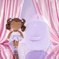 Load image into Gallery viewer, Gloveleya 9 - inch Personalized Plush Curly Ballet Girl Dolls Backpack Tanned Purple Ballet Dream - Gloveleya Official