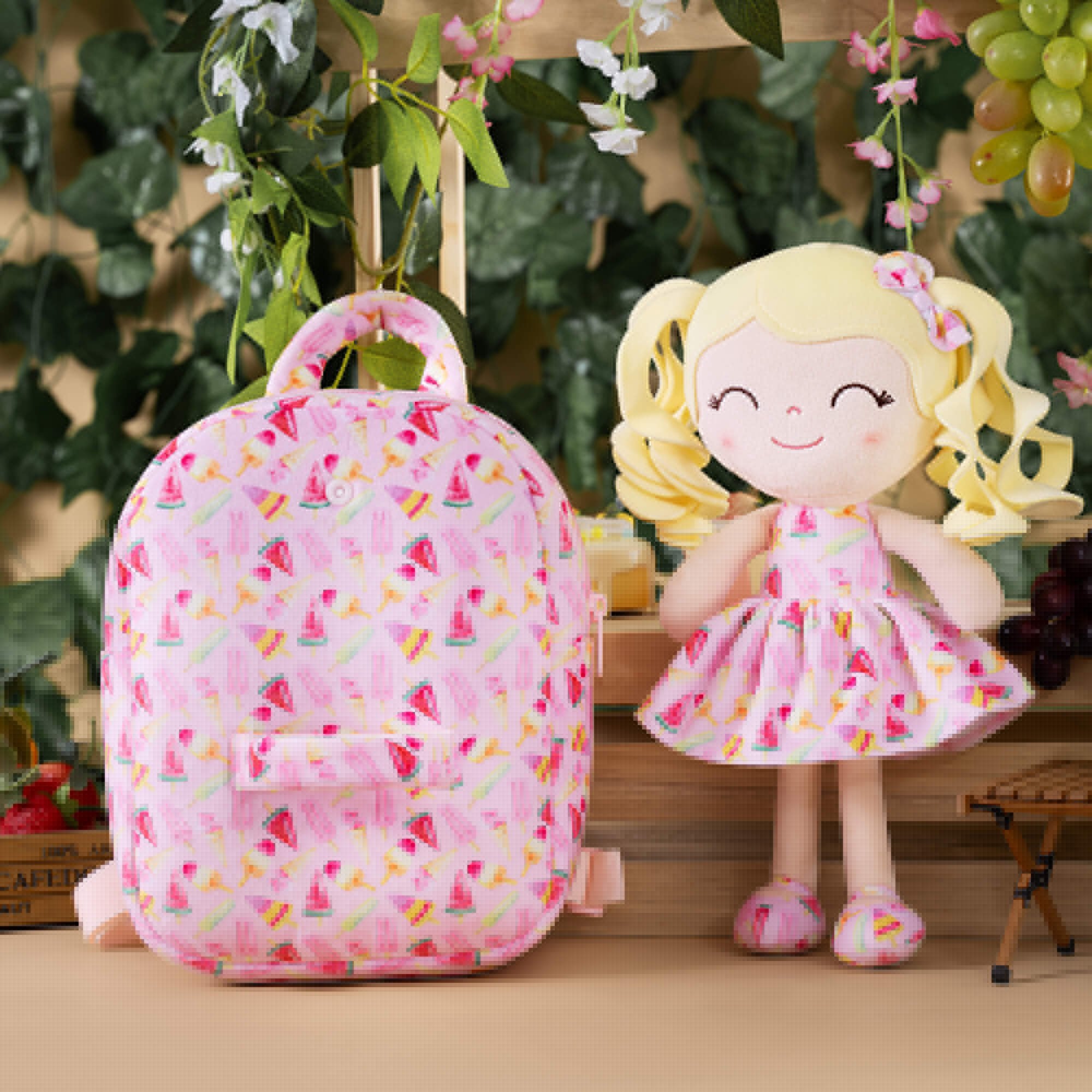 Gloveleya 9 - inch Personalized Plush Curly Fruit Dolls Backpack Gifts - Gloveleya Official