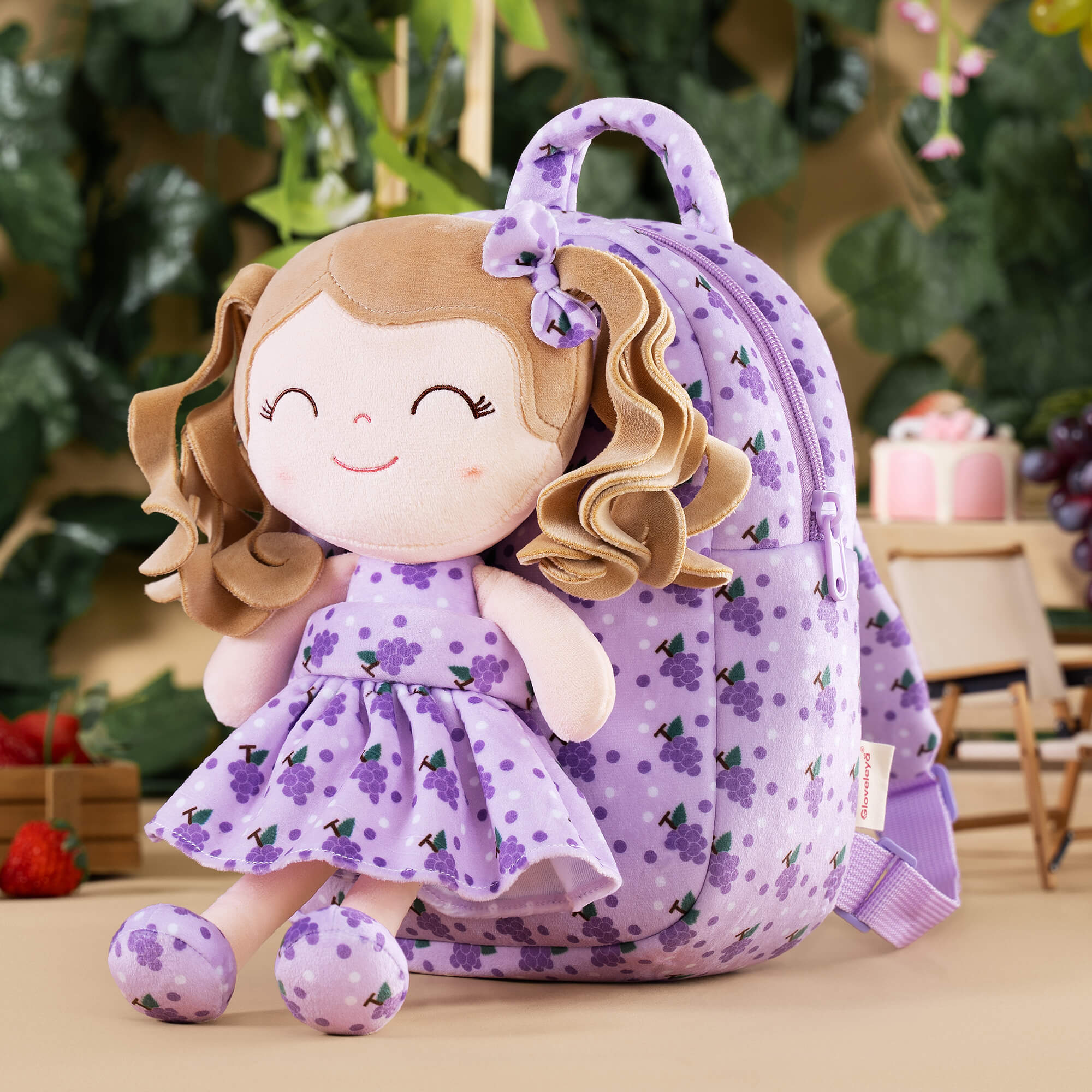 Gloveleya 9 - inch Personalized Plush Curly Fruit Dolls Backpack Gifts - Gloveleya Official