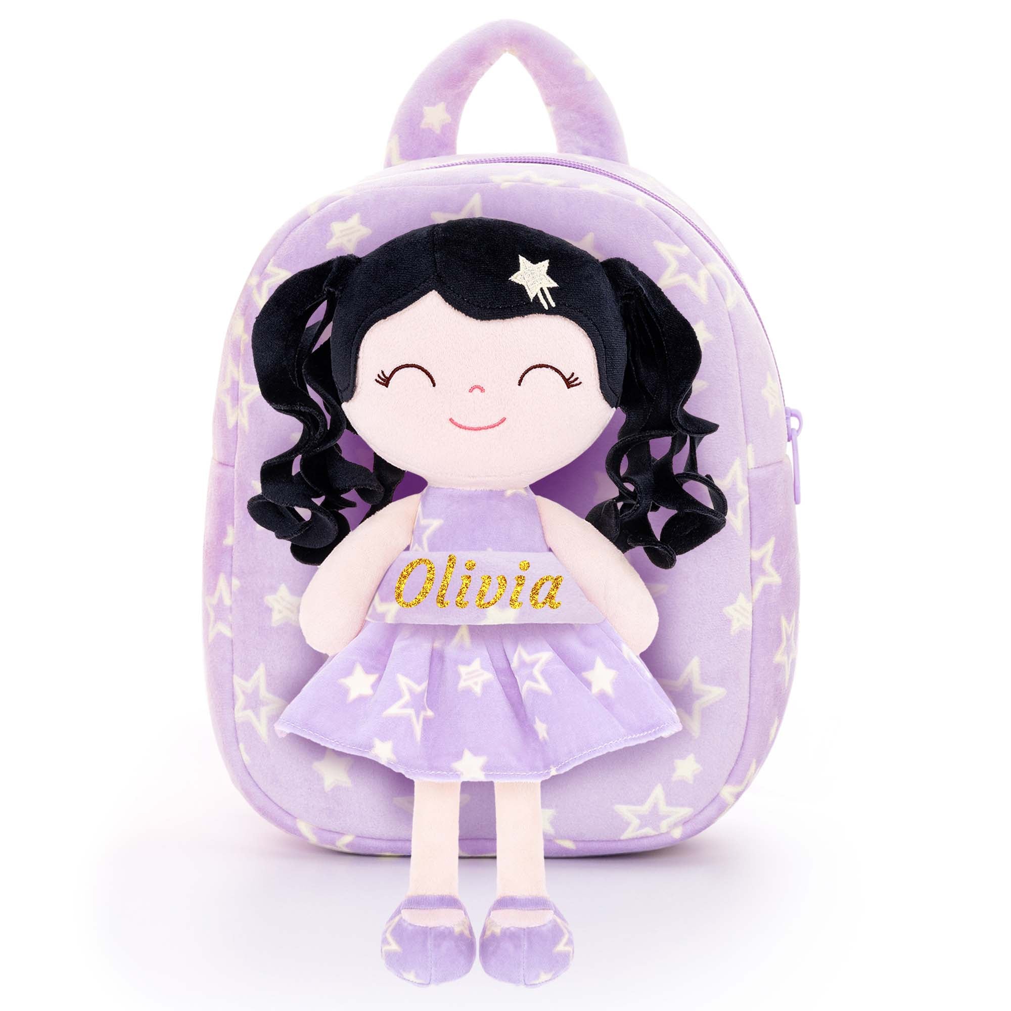 Gloveleya 9 - inch Personalized Plush Curly Star Dolls Backpack Gifts - Gloveleya Official