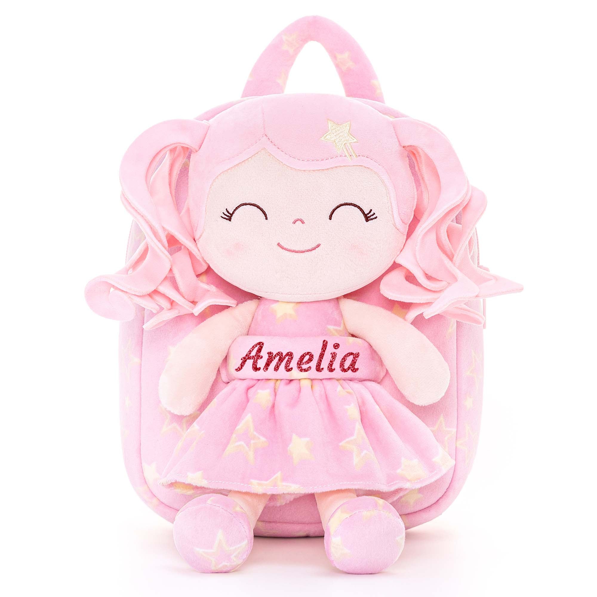 Gloveleya 9 - inch Personalized Plush Curly Star Dolls Backpack Gifts - Gloveleya Official