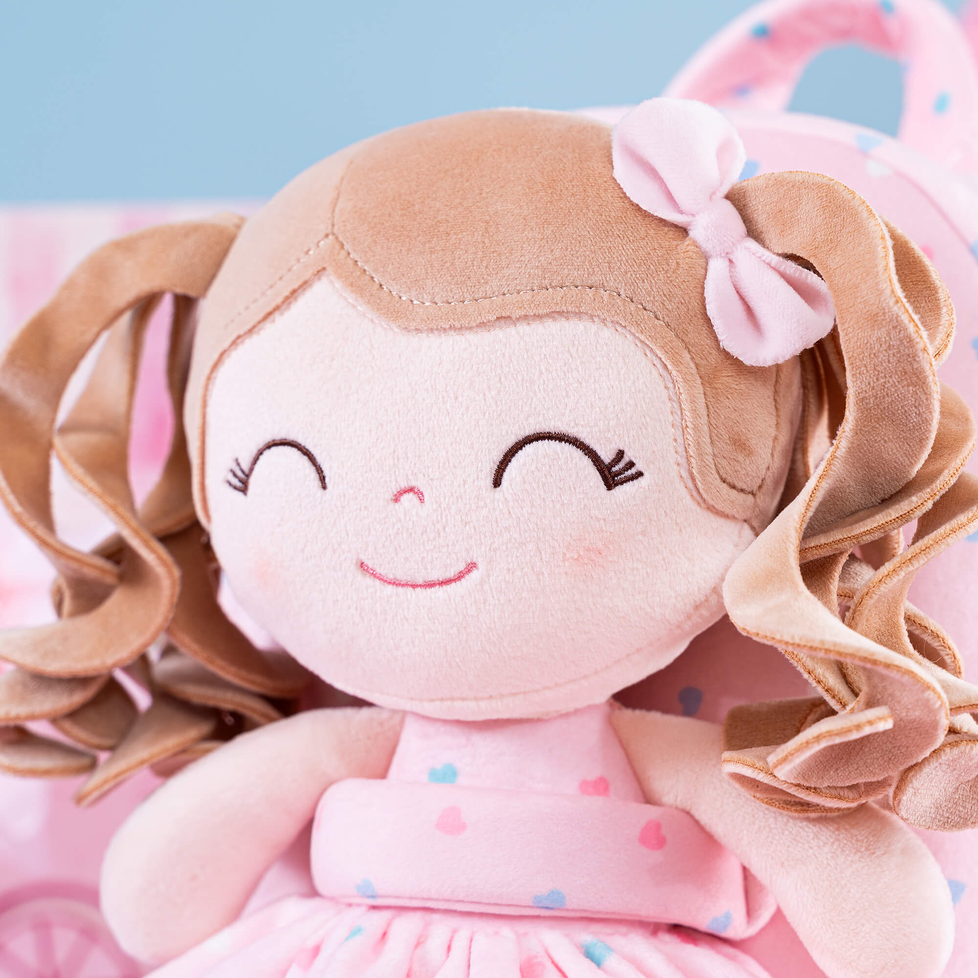 Gloveleya 9 - inch Personalized Spring Girl Love Heart Dolls Backpacks Pink - Gloveleya Official