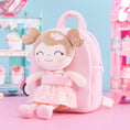 Carica l'immagine nel visualizzatore della galleria, Gloveleya 9 - inch Toddler Girls Backpack Girl Gifts Plush Backpack with Doll in Flocked Heart Skirt Pink - Gloveleya Official