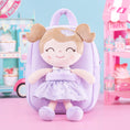 Load image into Gallery viewer, Gloveleya 9 - inch Toddler Girls Backpack Girl Gifts Plush Backpack with Doll in Flocked Heart Skirt Purple - Gloveleya Official
