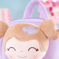Load image into Gallery viewer, Gloveleya 9 - inch Toddler Girls Backpack Girl Gifts Plush Backpack with Doll in Flocked Heart Skirt Purple - Gloveleya Official