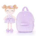 Load image into Gallery viewer, Gloveleya 9 - inch Toddler Girls Backpack Girl Gifts Plush Backpack with Doll in Flocked Heart Skirt Purple - Gloveleya Official