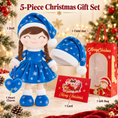 Load image into Gallery viewer, Gloveleya Blue Christmas Doll Gift Set – 5 Pieces - Gloveleya Official