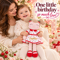 Load image into Gallery viewer, Gloveleya red Cherry Girl doll with gold Sophia name - gift gallery 6