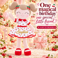 Load image into Gallery viewer, Gloveleya red Cherry Girl doll with gold Sophia name - gift gallery 9