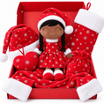 Load image into Gallery viewer, Gloveleya Christmas Doll Gift Box – 8-Piece 10th Anniversary Limited Edition – Red, Brown Skin - Gloveleya Official