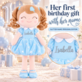 Load image into Gallery viewer, Gloveleya personalized curly hair princess doll, blue, gift gallery 2